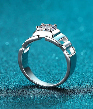 D Color Moissanite Ring 1ct Men's Band - Ornalux