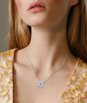Luxury 2ct Moissanite Sunflower Necklace - Ornalux
