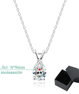18k Plated 1.5CT Pear Cut Moissanite Diamond Necklace - Ornalux