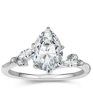 D Color Pear Moissanite Engagement Ring - Fine Jewelry Gift - Ornalux