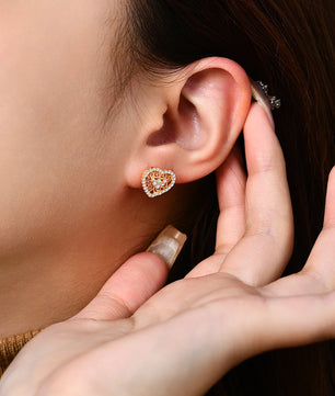Luxury Heart Shape Moissanite Stud Earrings - Ornalux