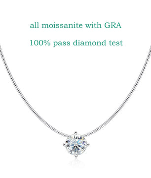 2CT Certified Moissanite Necklace - Sparkling Pendant - Ornalux