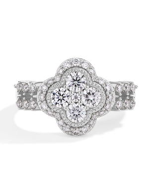 18k White Gold Plated Moissanite Diamond Ring for Women - Ornalux