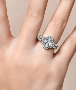 18k White Gold Plated Moissanite Diamond Ring for Women - Ornalux