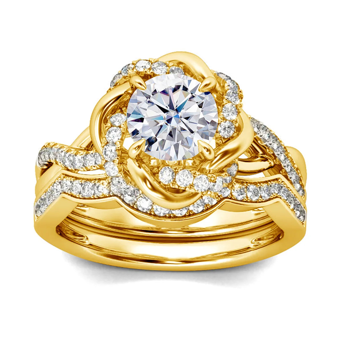 Luxury Moissanite Diamond Ring Set - 2PCs - Ornalux
