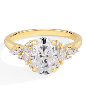 3Ct Oval Cut Moissanite Diamond Engagement Ring - Ornalux