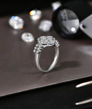 18k White Gold Plated Moissanite Diamond Ring for Women - Ornalux