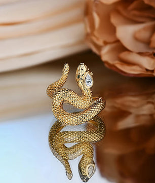 Moissanite Pear Cut Snake Ring - D VVS1 Color, Trendy Gift - Ornalux