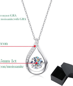 Sparkling 1.0ct Moissanite Pendant - 925 Silver - Ornalux