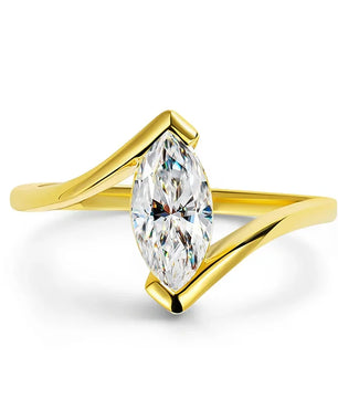 1 Carat Horse Eye Marquise Cut Moissanite Ring - Ornalux