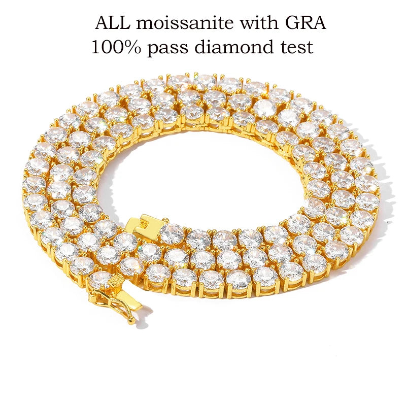 Sparkling Moissanite Tennis Chain Necklace - Ornalux