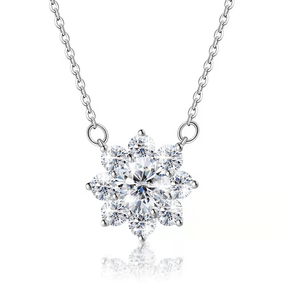 Luxury 2ct Moissanite Sunflower Necklace - Ornalux