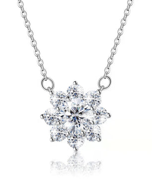 Luxury 2ct Moissanite Sunflower Necklace - Ornalux