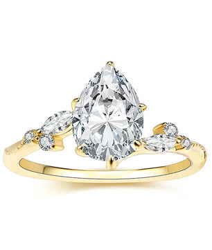 D Color Pear Moissanite Engagement Ring - Fine Jewelry Gift - Ornalux