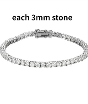 Moissanite Tennis Bracelet in Sterling Silver | 2-6.5MM - Ornalux