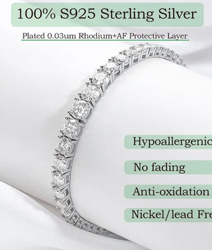 Moissanite Tennis Bracelet in Sterling Silver | 2-6.5MM - Ornalux