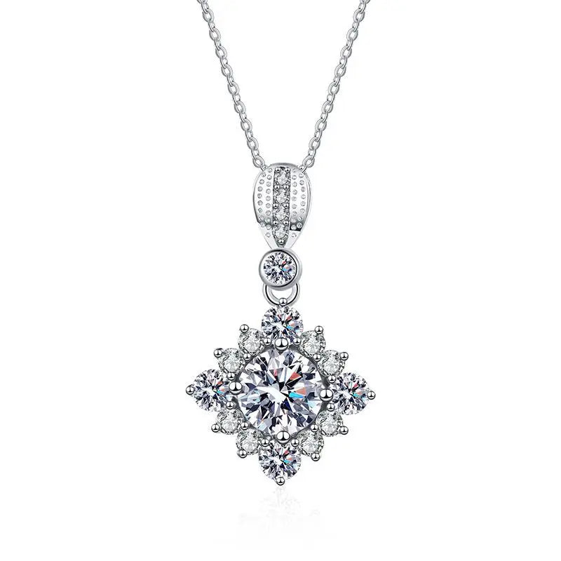 1ct Moissanite Diamond Pendant Necklace - Ornalux