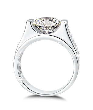 Real Silver Men's Moissanite Ring 4Ct Hip Hop Jewelry - Ornalux