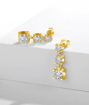 D Color VVS1 Moissanite Drop Earrings - Gold & Silver - Ornalux