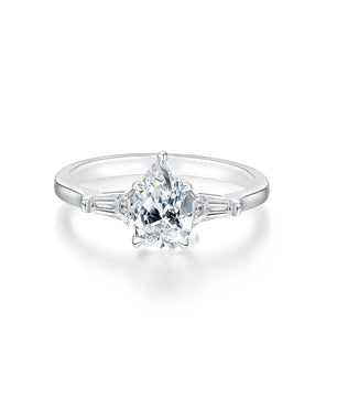 D Color 1.5CT Pear Cut Moissanite Bridal Ring - Ornalux