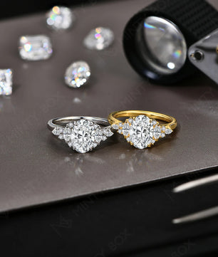 3Ct Oval Cut Moissanite Diamond Engagement Ring - Ornalux