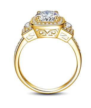1.5Ct D Color Moissanite Ring - Gold Plated Jewelry - Ornalux