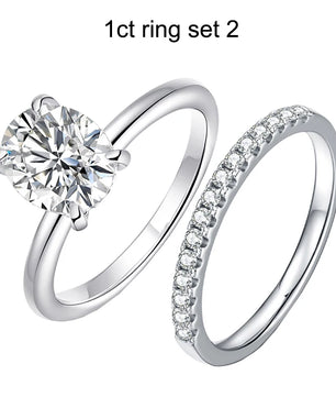 2Ct Luxury White Gold Oval Moissanite Wedding Ring Set - Ornalux