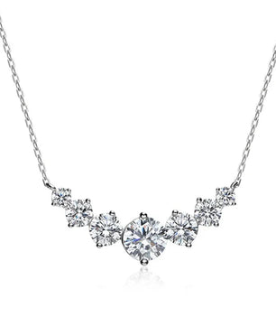 Sparkling Moissanite Diamond Pendant Necklace - Ornalux