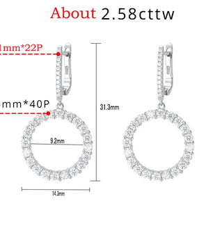 All Moissanite Diamond Drop Earrings - Ornalux