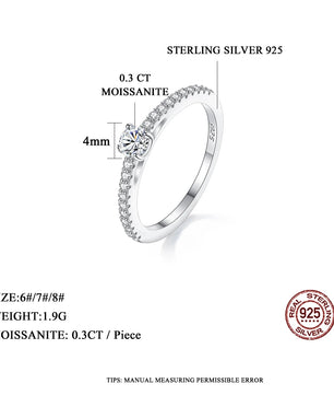Certified Moissanite Silver Ring - Sparkling Women's Jewelry - Ornalux