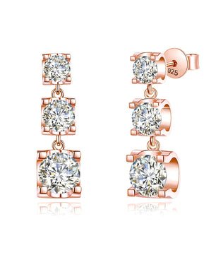 D Color VVS1 Moissanite Drop Earrings - Gold & Silver - Ornalux
