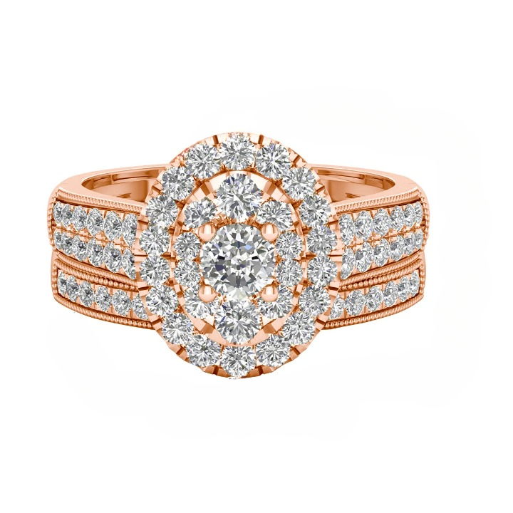 Luxury Moissanite Rings Set - Yellow Gold Bridal Jewelry