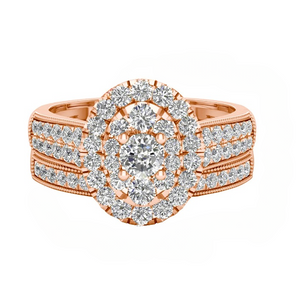 Luxury Moissanite Rings Set - Yellow Gold Bridal Jewelry