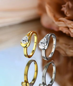 Pear Cut Moissanite Engagement Hug Ring - Ornalux