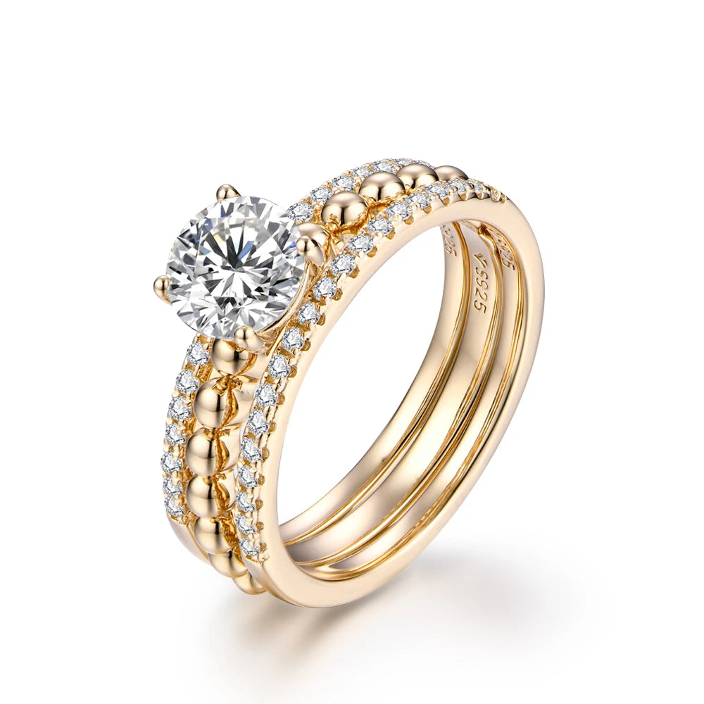 Luxury D Color Round Cut Moissanite Ring for Women - Ornalux