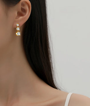 D Color VVS1 Moissanite Drop Earrings - Gold & Silver - Ornalux