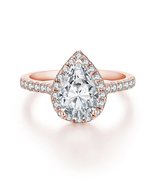 Luxury Pear Cut 2CT Moissanite Engagement Ring - D Color - Ornalux