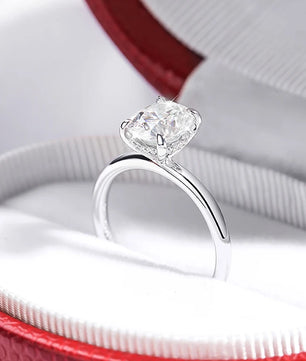 2Ct Luxury White Gold Oval Moissanite Wedding Ring Set - Ornalux