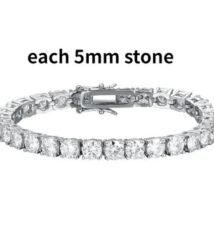 Moissanite Tennis Bracelet in Sterling Silver | 2-6.5MM - Ornalux