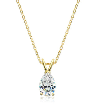 18k Plated 1.5CT Pear Cut Moissanite Diamond Necklace - Ornalux