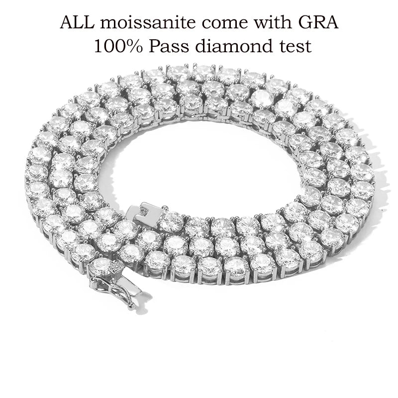 Sparkling Moissanite Tennis Chain Necklace - Ornalux