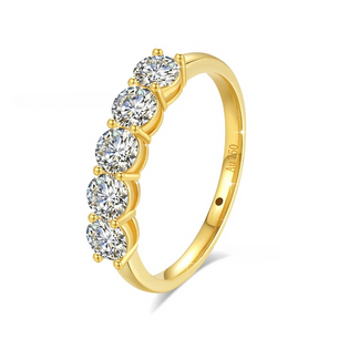 Luxury 18k Gold Moissanite Ring - European K Gold Jewelry