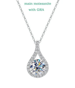 Real Moissanite Water Drop Necklace - Sparkling Gift - Ornalux