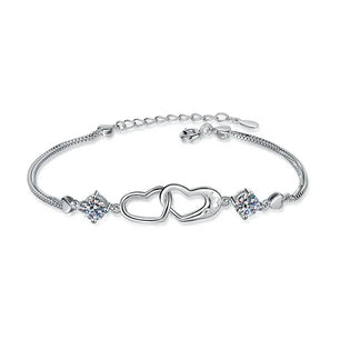 1Cttw D Color Moissanite Heart Bracelet - Ornalux